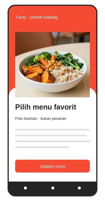 Ilustrasi layar menu di ponsel